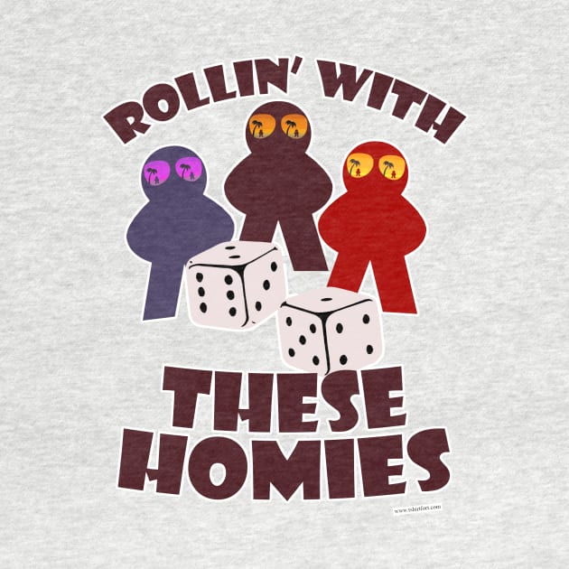 Fun Rolling Homies Boardgame Meeple Art by Tshirtfort